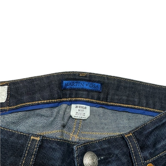 Martin+Osa Y2K Bootcut Jeans Size 28 Blue Denim Stretch Marine Attitude Casual - Picture 3 of 12